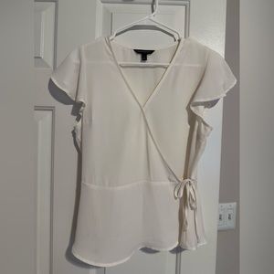 White Banana Republic Wrap Blouse